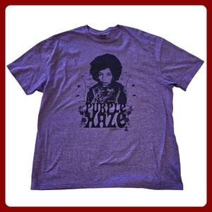 Jimi Hendrix‎ Purple Haze T-Shirt American Classics Graphic Tee Men 2XL Heather